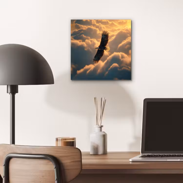 Aluminium schilderij - Adelaar - Wolken - Zon — 6