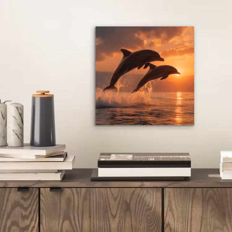 Aluminium schilderij - Dolfijnen - Zee - Realistisch — 2