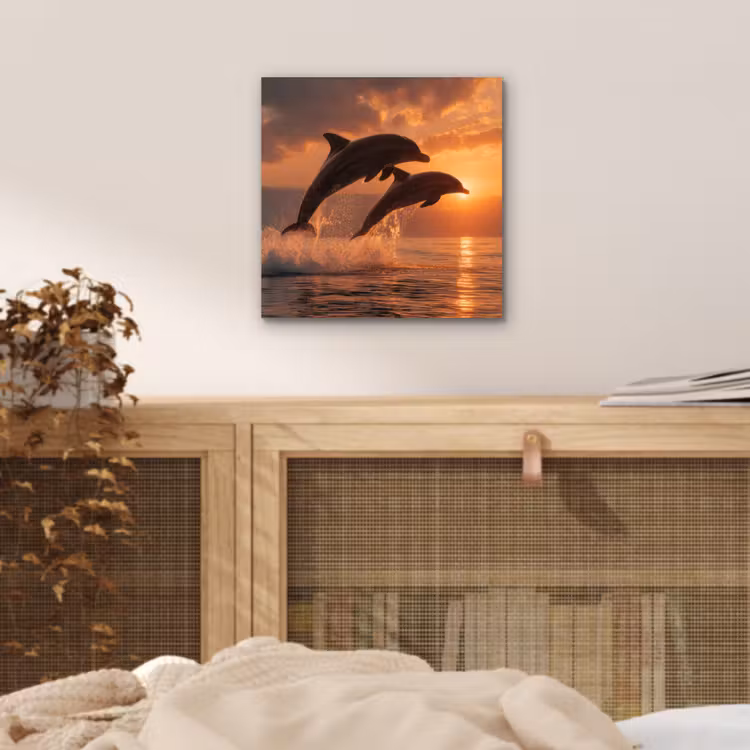 Aluminium schilderij - Dolfijnen - Zee - Realistisch — 4