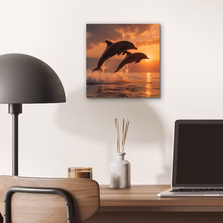 Aluminium schilderij - Dolfijnen - Zee - Realistisch — 6