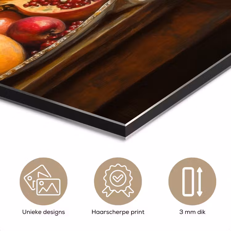 Aluminium schilderij - Fruit - Stilleven - Wijn - Kaars — 7