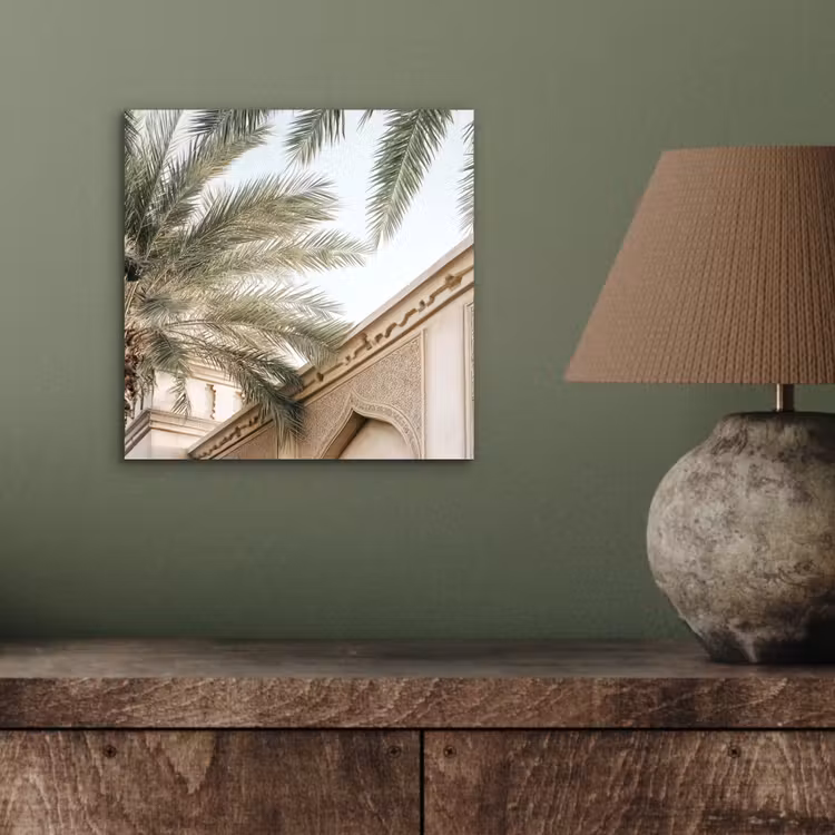 Aluminium schilderij - Gebouw - Palmbomen - Beige - Zon — 3