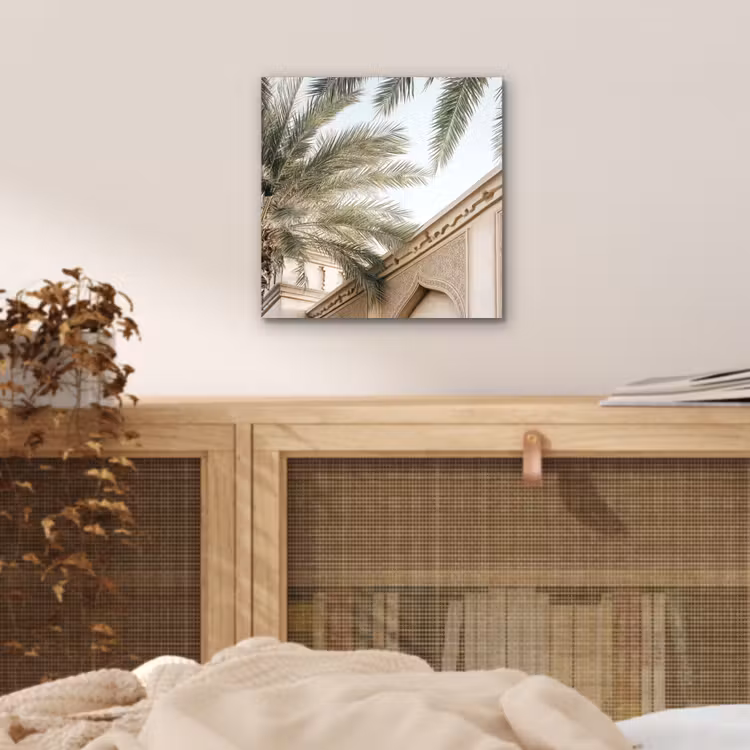 Aluminium schilderij - Gebouw - Palmbomen - Beige - Zon — 4