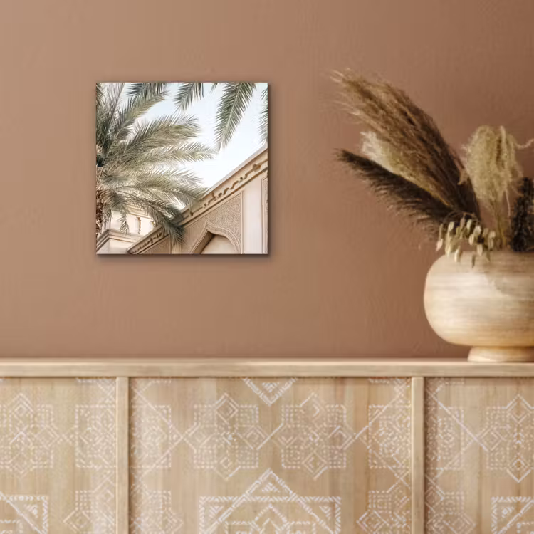 Aluminium schilderij - Gebouw - Palmbomen - Beige - Zon — 5