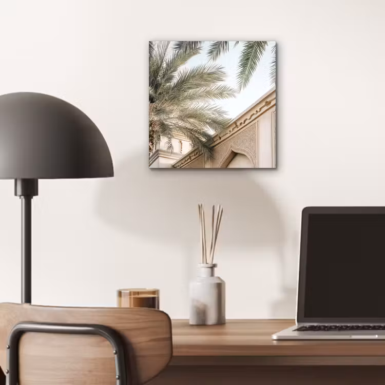 Aluminium schilderij - Gebouw - Palmbomen - Beige - Zon — 6