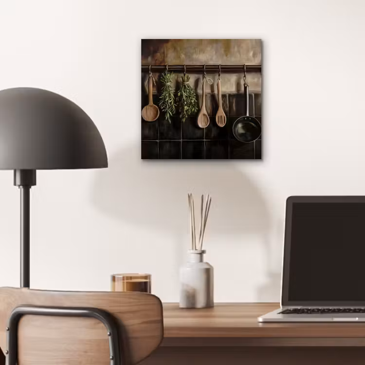 Aluminium schilderij - Keukengerei - Rustiek - Tegels - Kruiden — 6