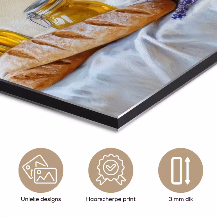 Aluminium schilderij - Lavendel - Brood - Stilleven — 7