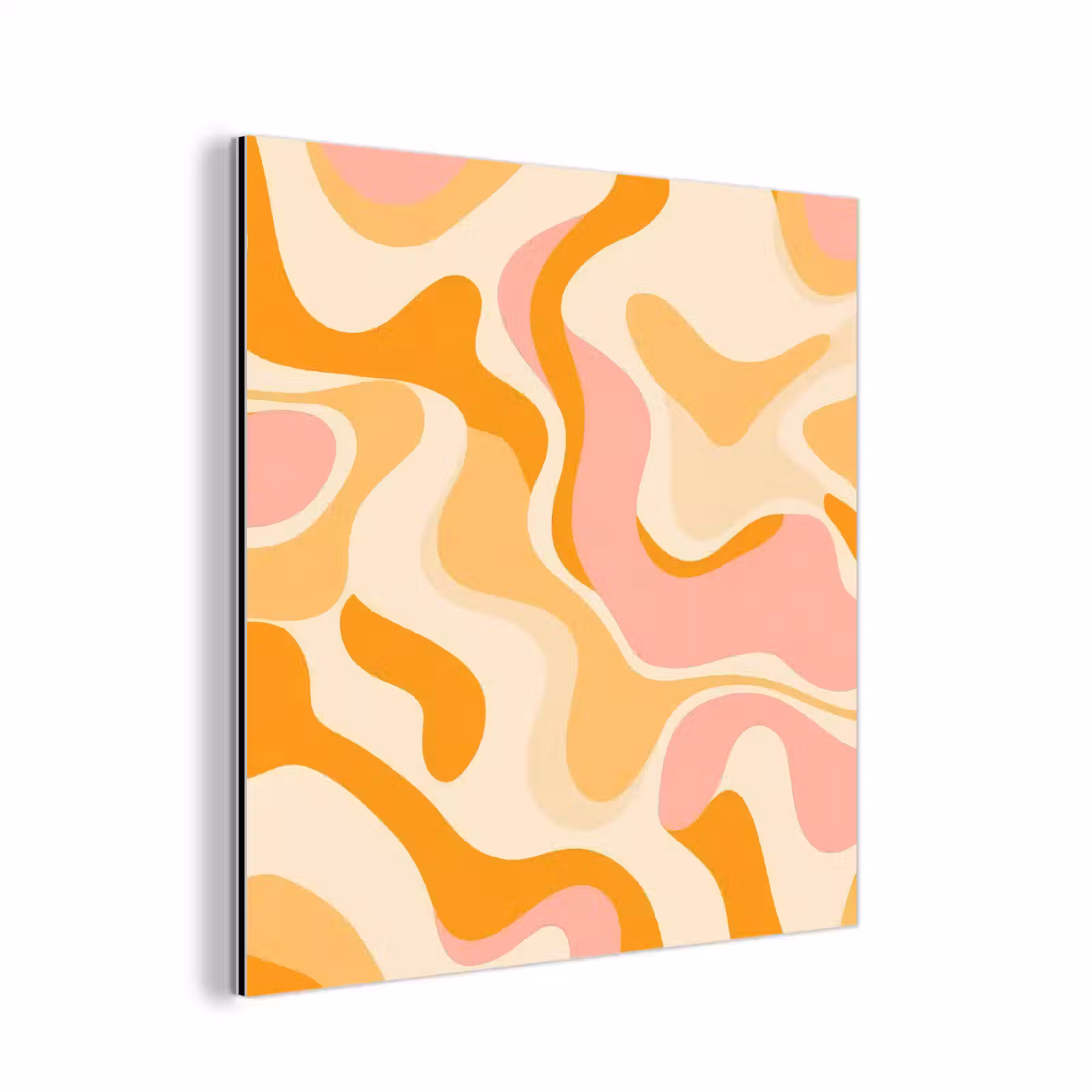 Aluminium schilderij - Abstract - Golvend - Oranje — 1