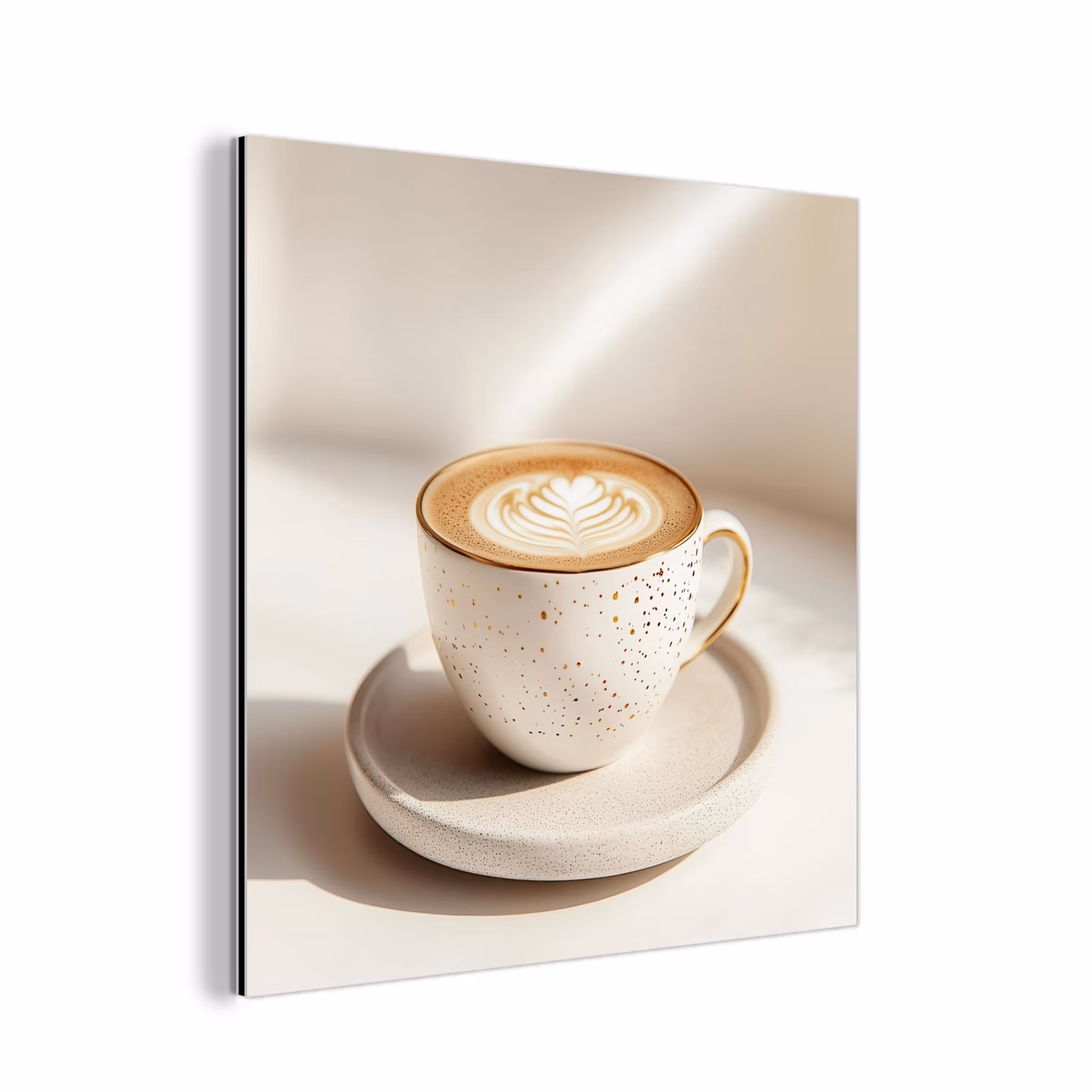 Aluminium schilderij - Cappuccino - Schuim - Schotel - Beige — 1