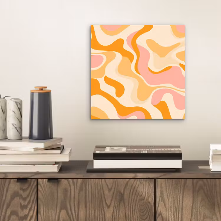 Aluminium schilderij - Abstract - Golvend - Oranje — 2