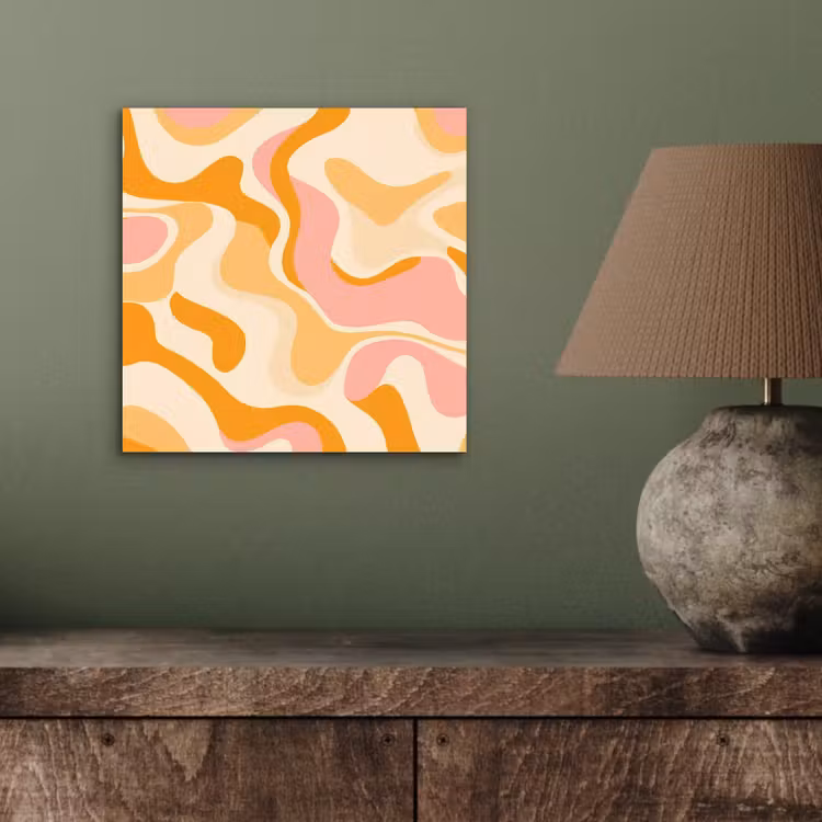 Aluminium schilderij - Abstract - Golvend - Oranje — 3
