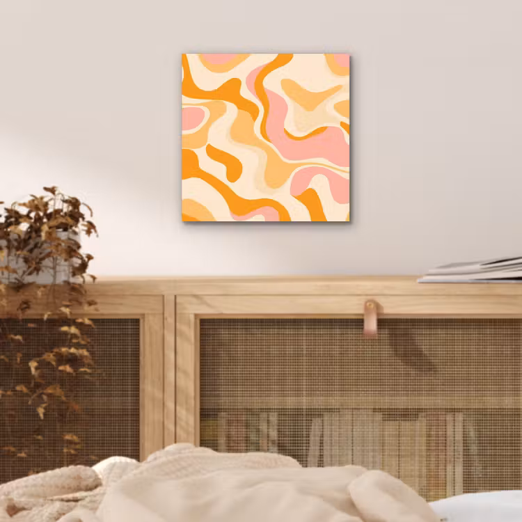 Aluminium schilderij - Abstract - Golvend - Oranje — 4