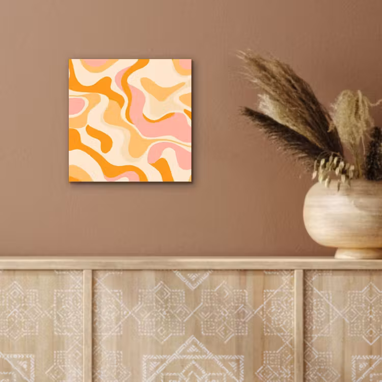 Aluminium schilderij - Abstract - Golvend - Oranje — 5