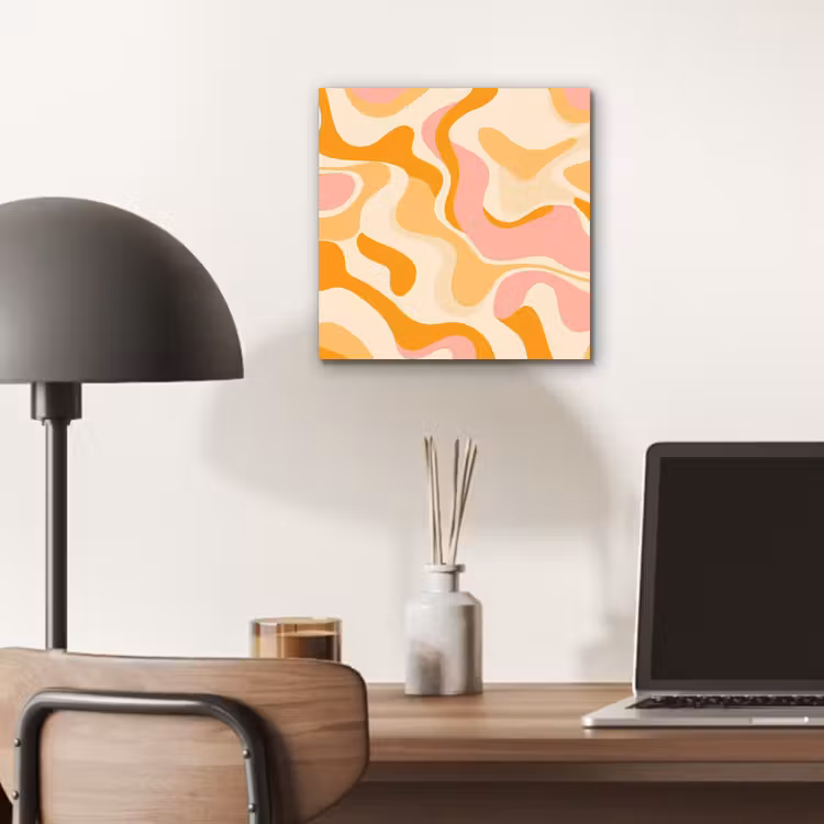 Aluminium schilderij - Abstract - Golvend - Oranje — 6