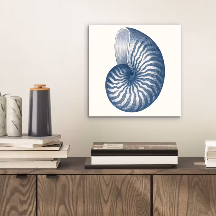 Aluminium schilderij - Blauw - Schelp - Spiraal — 2