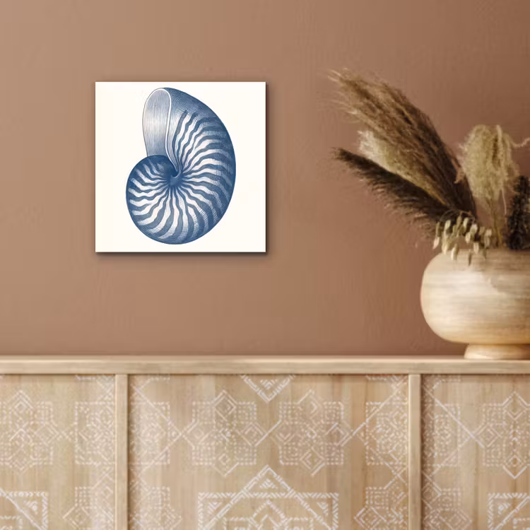 Aluminium schilderij - Blauw - Schelp - Spiraal — 5