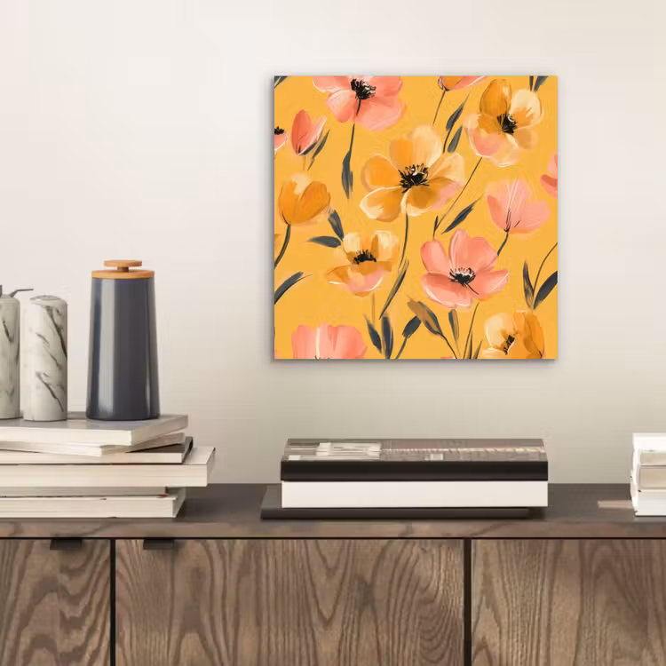 Aluminium schilderij - Bloemen - Geschilderd - Geel — 2