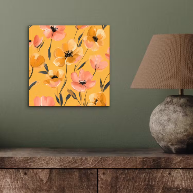 Aluminium schilderij - Bloemen - Geschilderd - Geel — 3