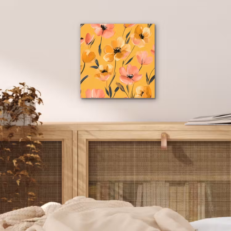 Aluminium schilderij - Bloemen - Geschilderd - Geel — 4