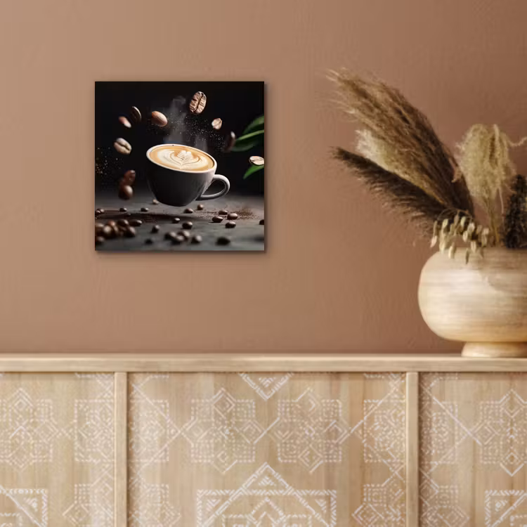 Aluminium schilderij - Cappuccino - Kop - Bonen - Bruin — 5
