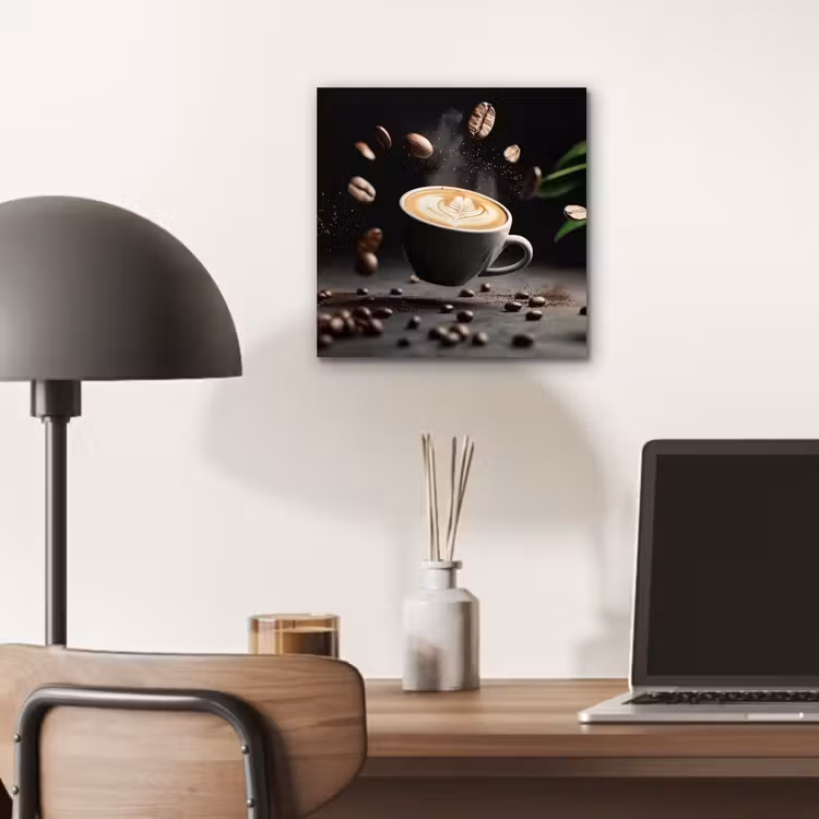 Aluminium schilderij - Cappuccino - Kop - Bonen - Bruin — 6