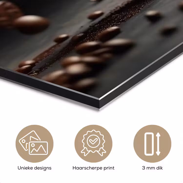 Aluminium schilderij - Cappuccino - Kop - Bonen - Bruin — 7