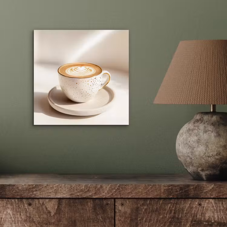 Aluminium schilderij - Cappuccino - Schuim - Schotel - Beige — 3