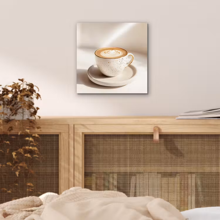 Aluminium schilderij - Cappuccino - Schuim - Schotel - Beige — 4