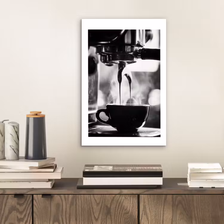 Aluminium schilderij - Coffee - Espresso - Koffiemachine - Kop — 2