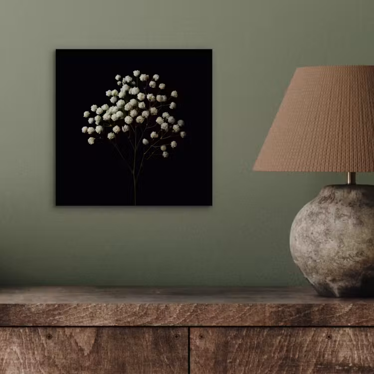 Aluminium schilderij - Gipskruid - Bloemetjes - Wit - Minimalistisch — 3