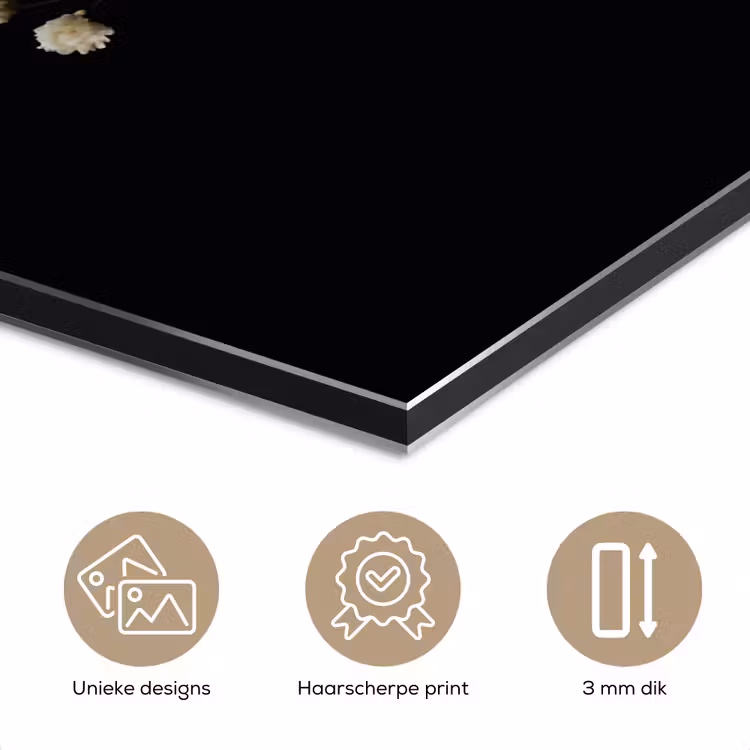 Aluminium schilderij - Gipskruid - Bloemetjes - Wit - Minimalistisch — 7