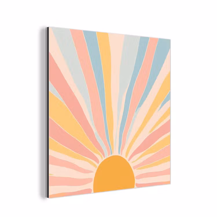 Aluminium schilderij - Illustratie - Zon - Pastelkleuren — 1