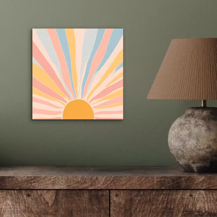 Aluminium schilderij - Illustratie - Zon - Pastelkleuren — 3