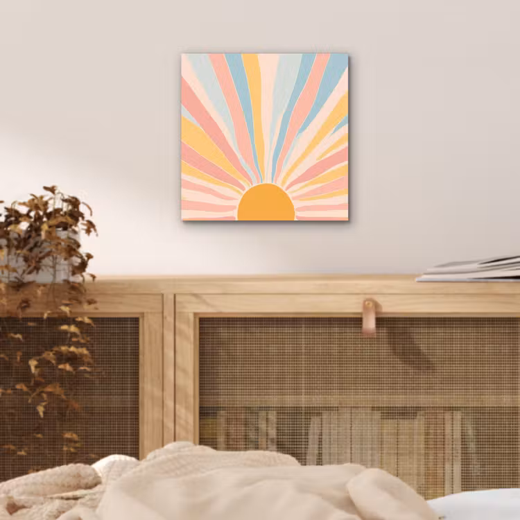 Aluminium schilderij - Illustratie - Zon - Pastelkleuren — 4
