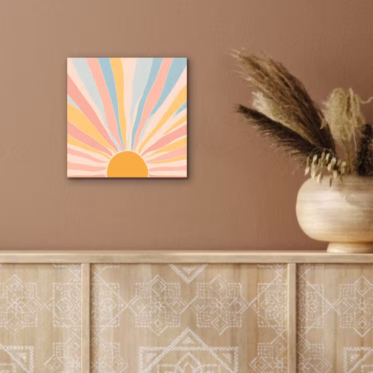 Aluminium schilderij - Illustratie - Zon - Pastelkleuren — 5