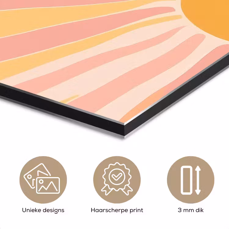 Aluminium schilderij - Illustratie - Zon - Pastelkleuren — 7