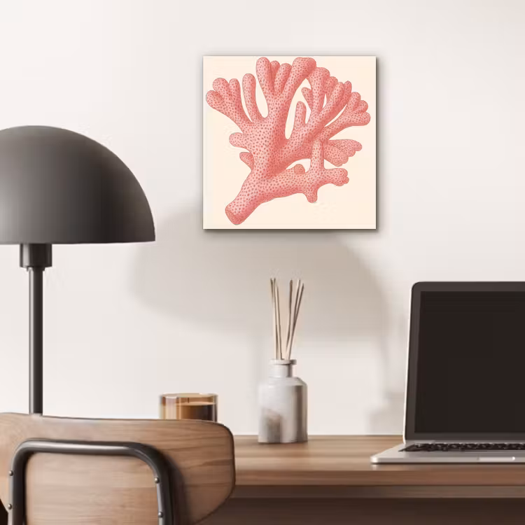 Aluminium schilderij - Koraal - Stipjes - Roze — 6