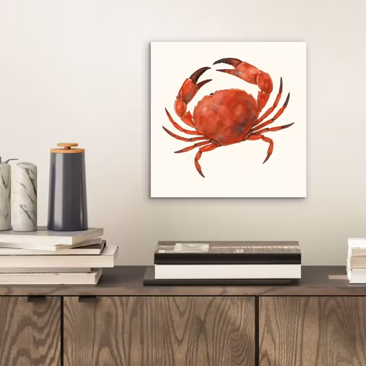 Aluminium schilderij - Krab - Felrood - Poten — 2