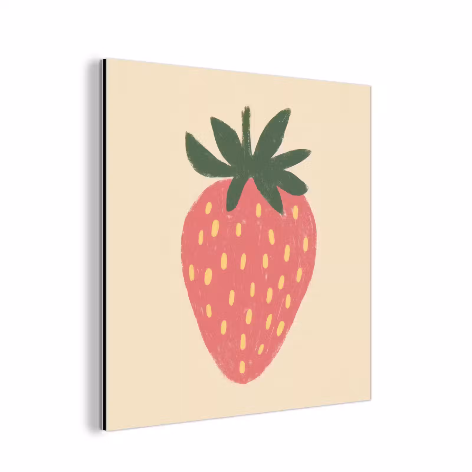 Aluminium schilderij - Aardbei - Minimalistisch - Rood - Fruit — 1
