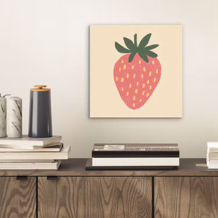 Aluminium schilderij - Aardbei - Minimalistisch - Rood - Fruit — 2