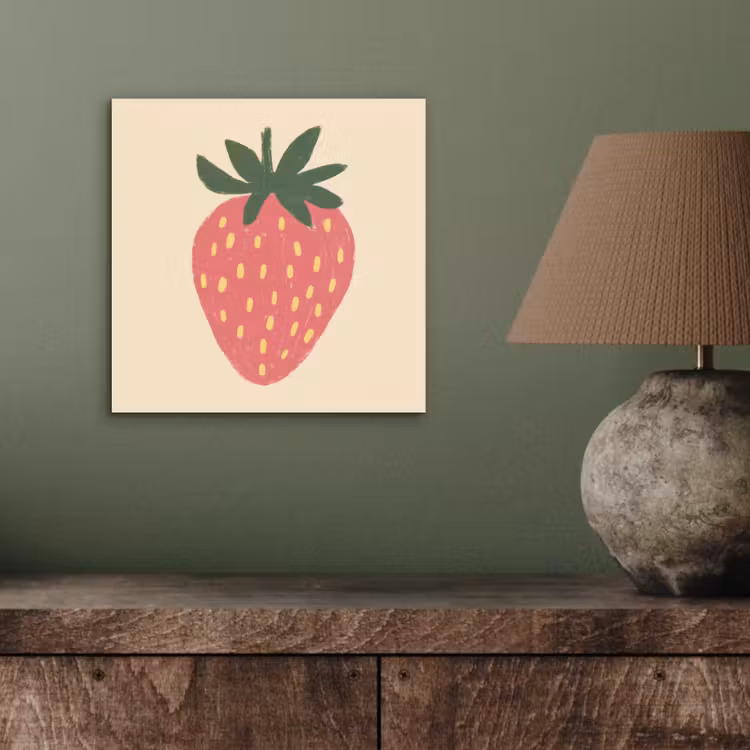 Aluminium schilderij - Aardbei - Minimalistisch - Rood - Fruit — 3