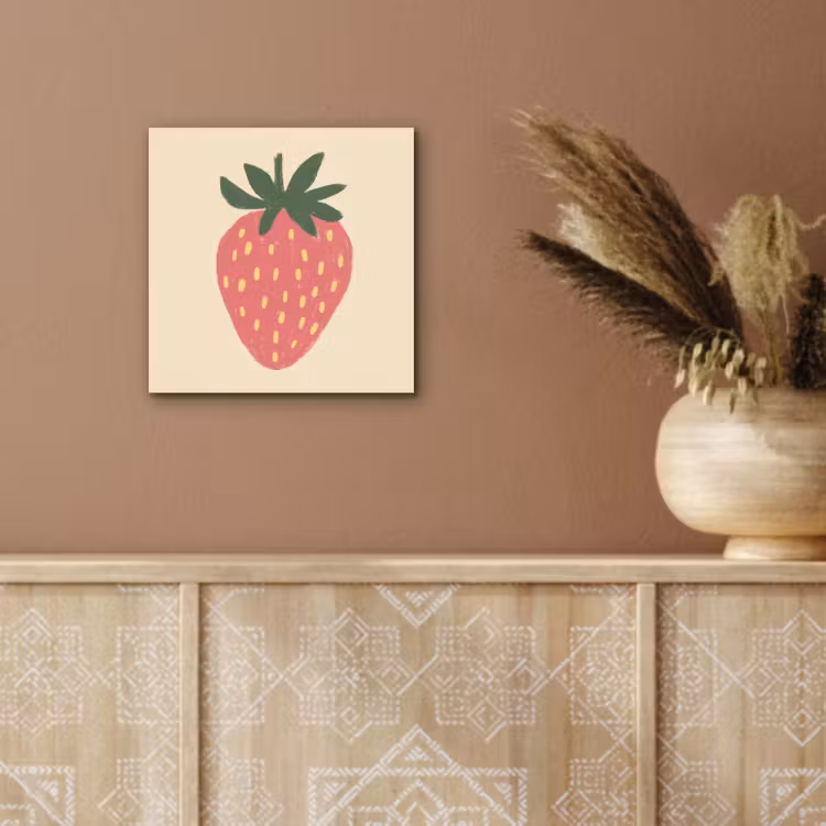 Aluminium schilderij - Aardbei - Minimalistisch - Rood - Fruit — 5