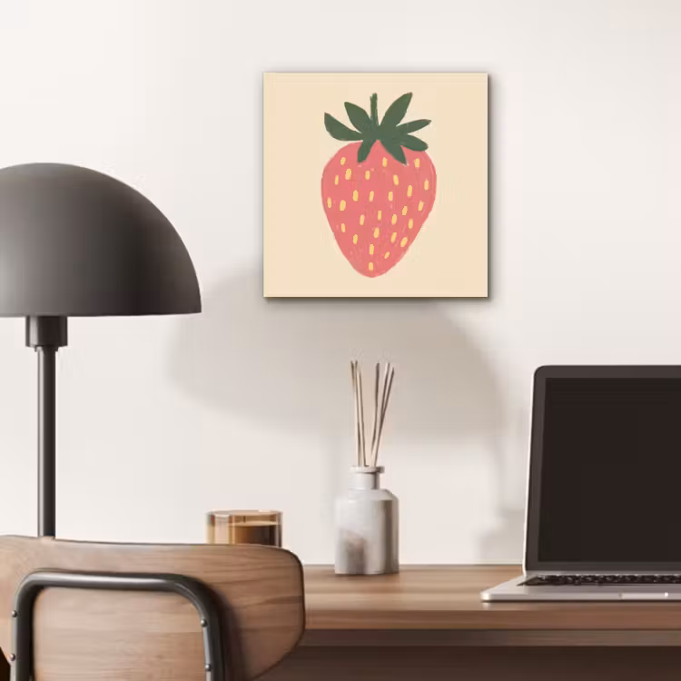 Aluminium schilderij - Aardbei - Minimalistisch - Rood - Fruit — 6
