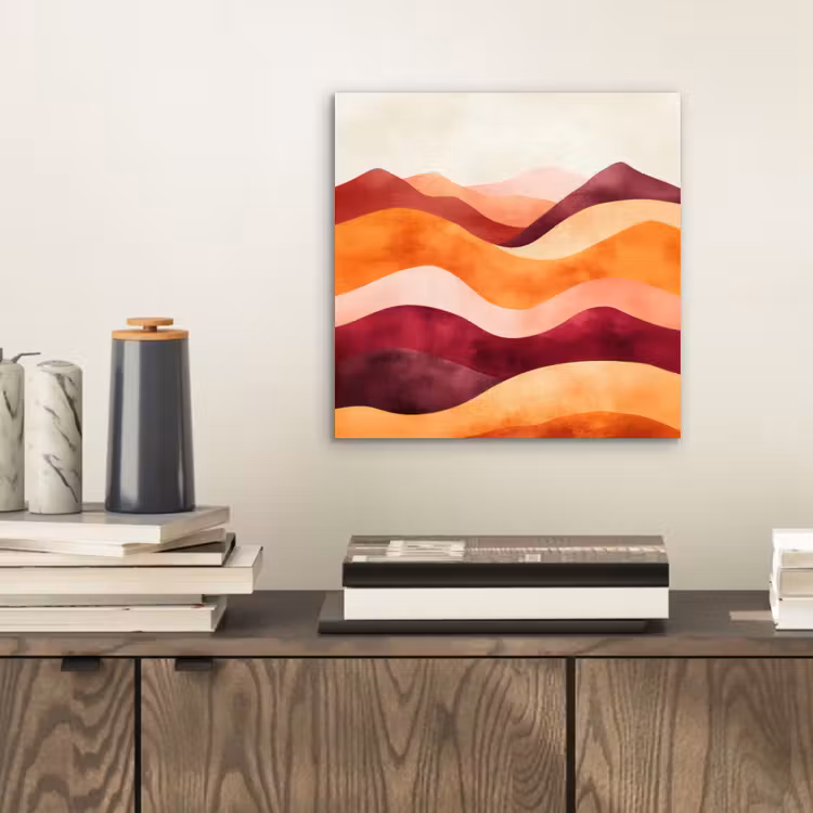 Aluminium schilderij - Abstract - Landschap - Golven — 2