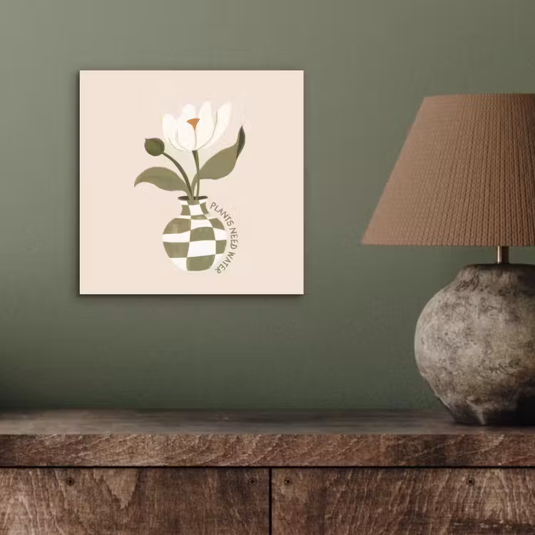 Aluminium schilderij - Bloem - Wit - Vaas - Quote — 3