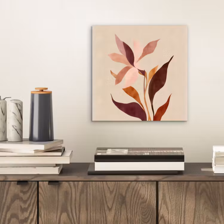 Aluminium schilderij - Bloemen - Blaadjes - Minimalistisch - Roze — 2