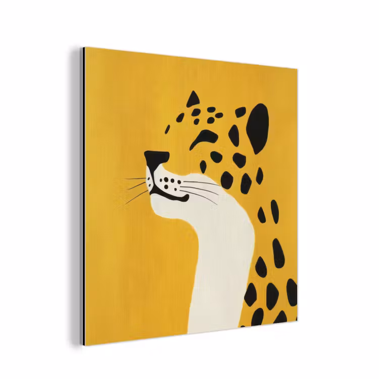 Aluminium schilderij - Cheetah - Illustratie - Geel — 1