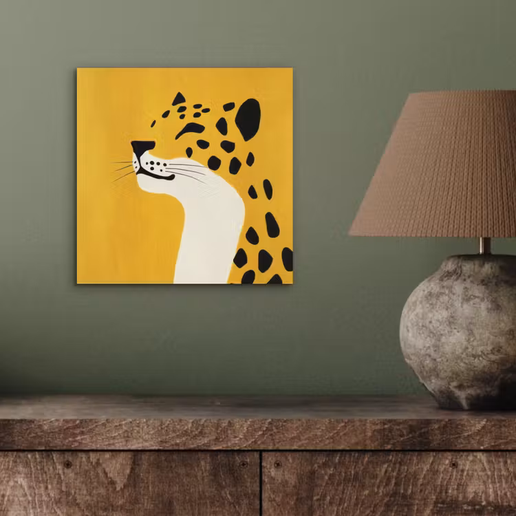 Aluminium schilderij - Cheetah - Illustratie - Geel — 3