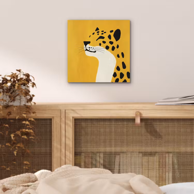 Aluminium schilderij - Cheetah - Illustratie - Geel — 4