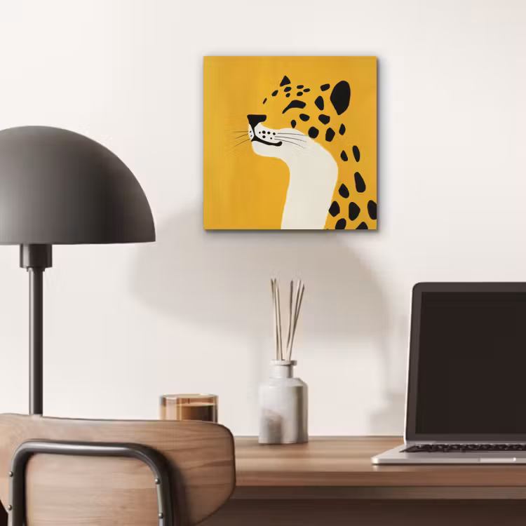 Aluminium schilderij - Cheetah - Illustratie - Geel — 6